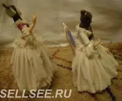 Фарфор. Дрезден Фр. Виттер Пара дам. Выступление в кружевах. - 4