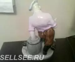 Фарфор. СССР 50е годы. Кот и Повар . ЛФЗ - 3