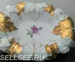 Фарф. Герм 2е фруктовницы с золотыми. листьями - 3