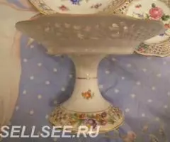 Две вазы на ножках, тарелка, салатница Германия - 2