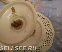 Две вазы на ножках, тарелка, салатница Германия - 3