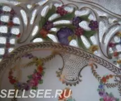 ФАРФОР ГЕРМАНИЯ БОЛЬШОЕ ОВАЛЬНОЕ БЛЮДО от ШУМАНН ДРЕЗДЕНСКИЕ ВЕНКИ - 3