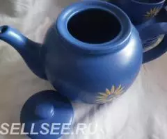 Сервиз Фарфор. Чай-Кофе. Ромашки на синем. - 3