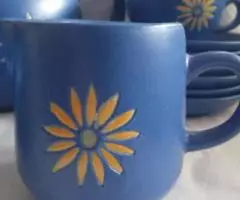 Сервиз Фарфор. Чай-Кофе. Ромашки на синем. - 4