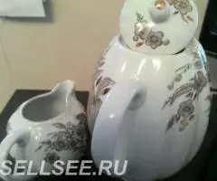 ФАРФОР ЛФЗ СССР. ЧАЙНИК И МОЛОЧНИК. - 4