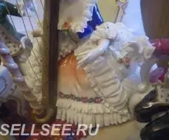 Фарф. Герм. Унтервейссбах. Кружева Больш. трио с арфой - 3