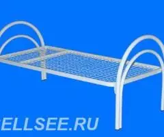 Кровати металлические эконом класса, Кровати железные с деревянными сп ... - 3