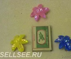 Заколки цветы разного цвета 6 штук два размера - 2